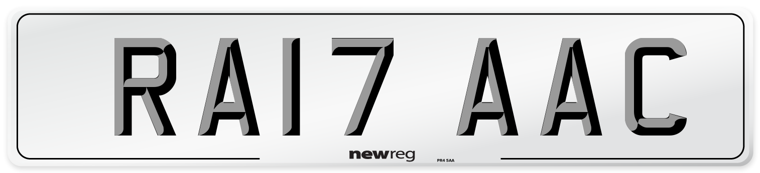 RA17 AAC Number Plate from New Reg